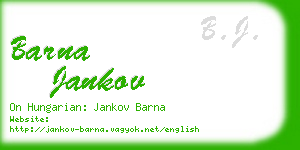 barna jankov business card